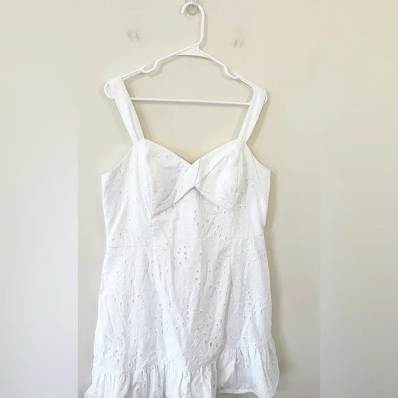 New Lilly Pulitzer Rocko Eyelet Romper Resort White Tropical Leaf Eyelet Size 14 - Picture 5 of 12